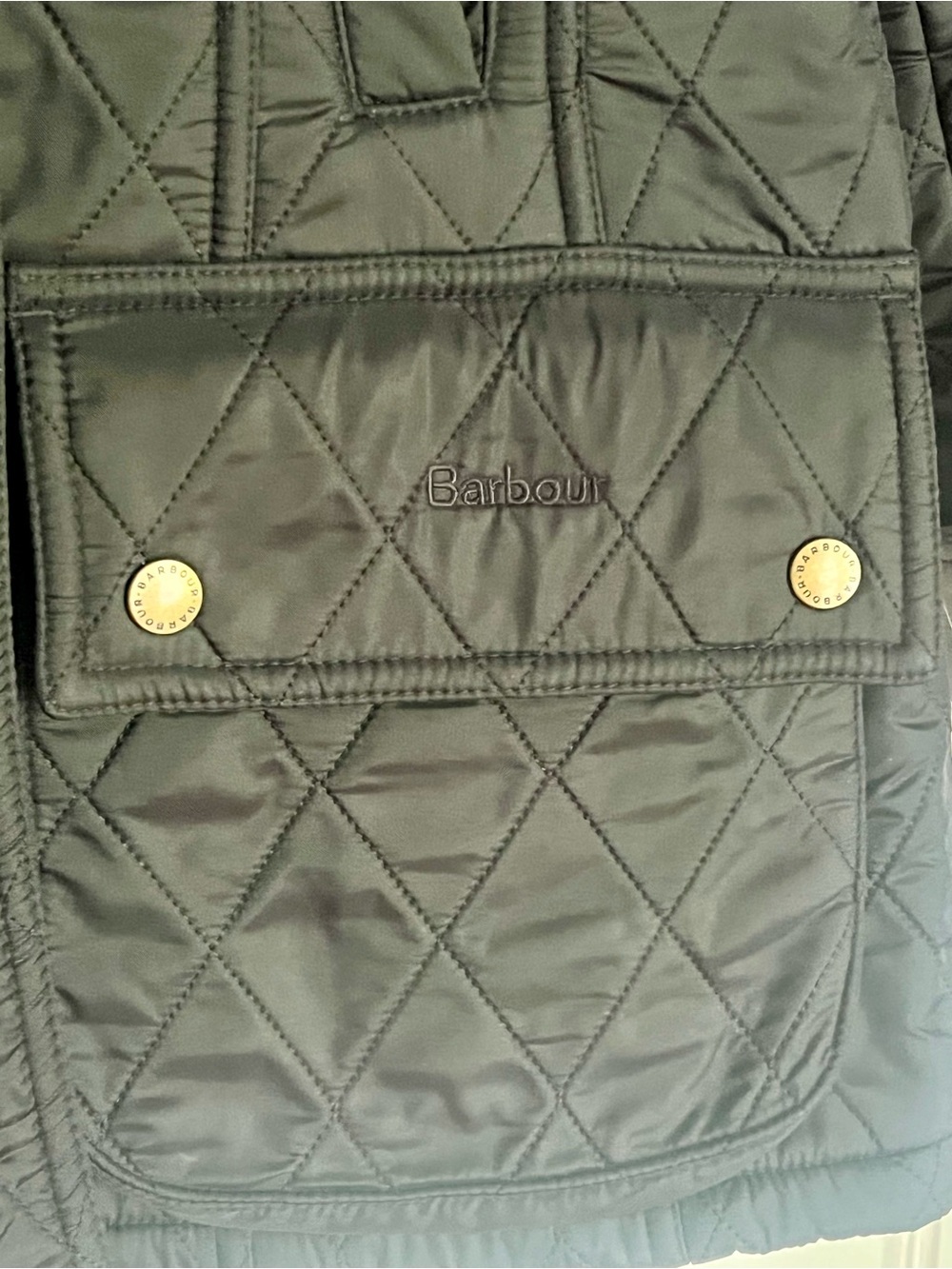 Barbour Black Beadnell Quilted Jacket with Cord Collar - Picture 3 of 5